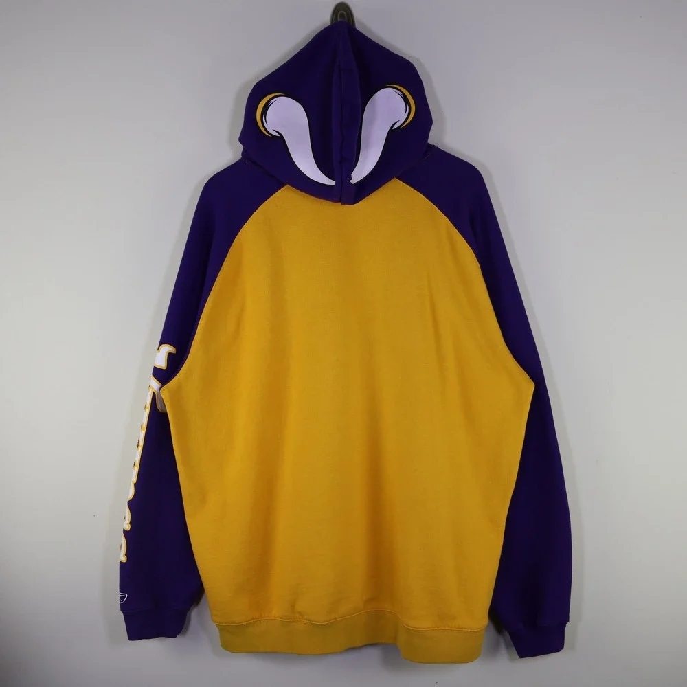 2008 Reebok NFL Minnesota Vikings Hoodie Size XL‎ Gameday Purple Gold
